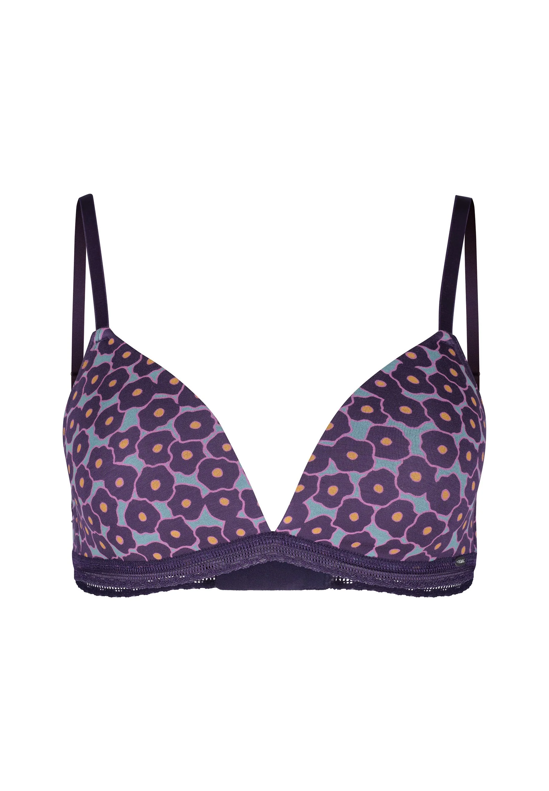 Bamboo Lace Print Padded triangle bra | lavender flowers 080939-08S472 - Image 3