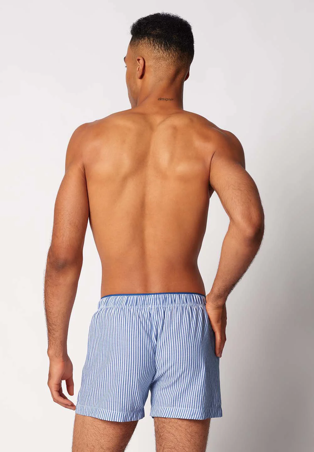 Boxersensation Unisex boxer shorts | blue microstripes 083043-08S732 - Image 3