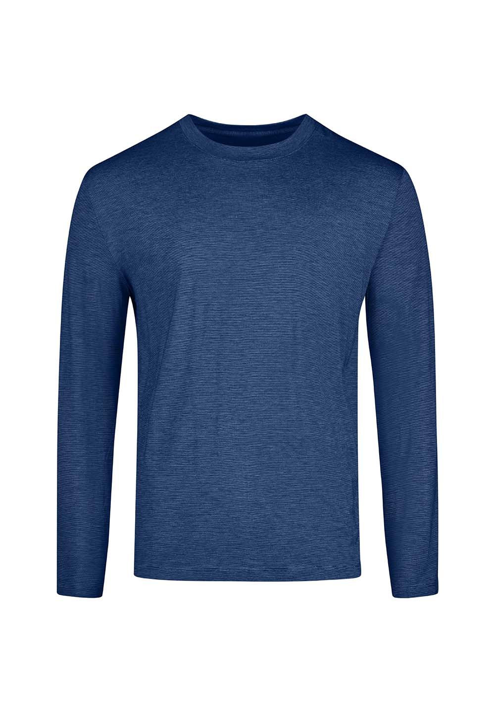 Cooling Deluxe Night Shirt long sleeve | crownblue stripes 082975-08S017 - Image 3