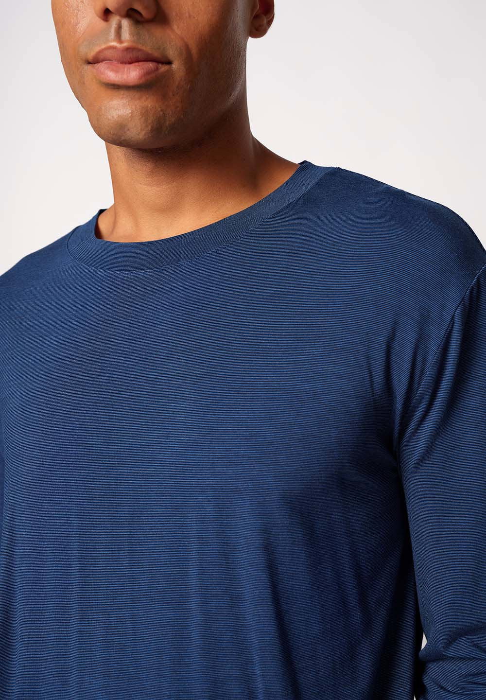 Cooling Deluxe Night Shirt long sleeve | crownblue stripes 082975-08S017 - Image 5
