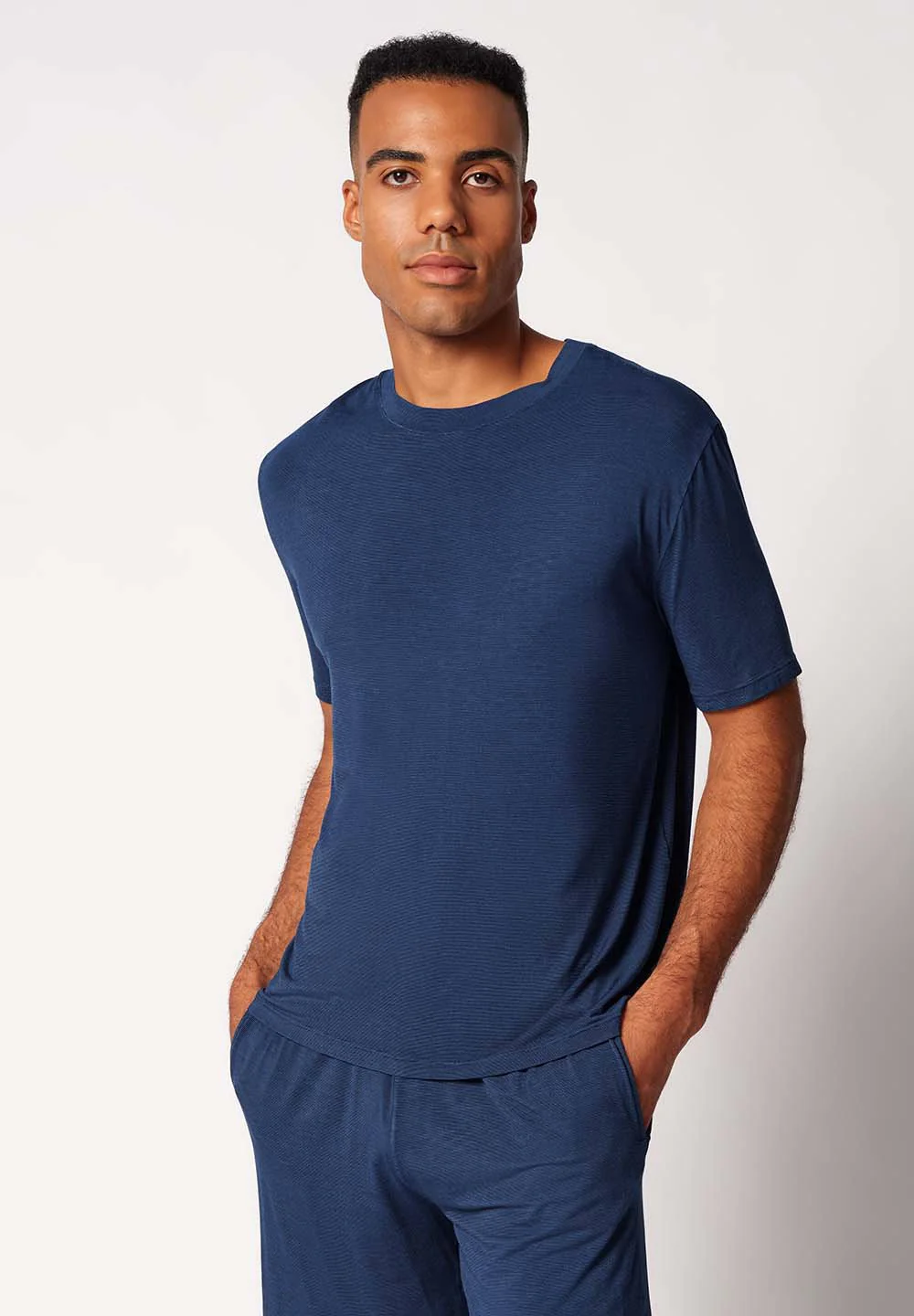 Cooling Deluxe Night Shirt short sleeve | crownblue stripes 082943-08S017