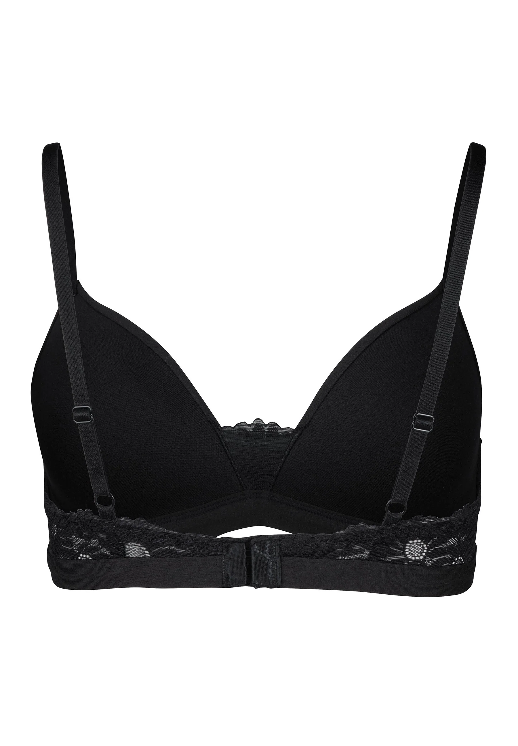 CottonLace Essentials Padded triangle bra | black 080599-087665 - Image 4