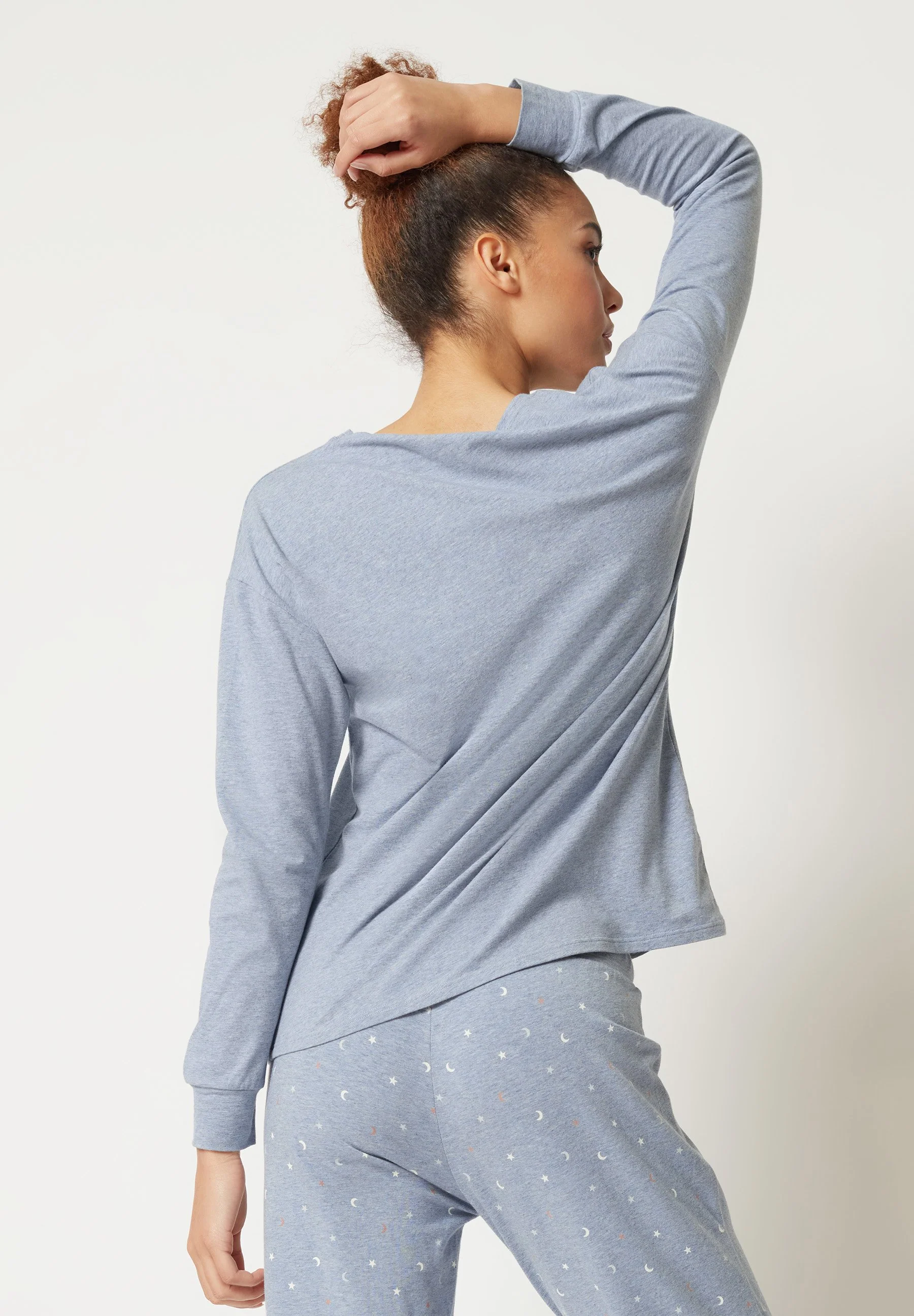 Night In Mix & Match Shirt long sleeve | denim melange 080775-08S335 - Image 2
