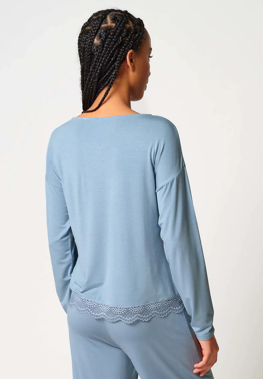Night In Mix & Match Shirt long sleeve | faded denimblue 086963-08S336 - Image 2
