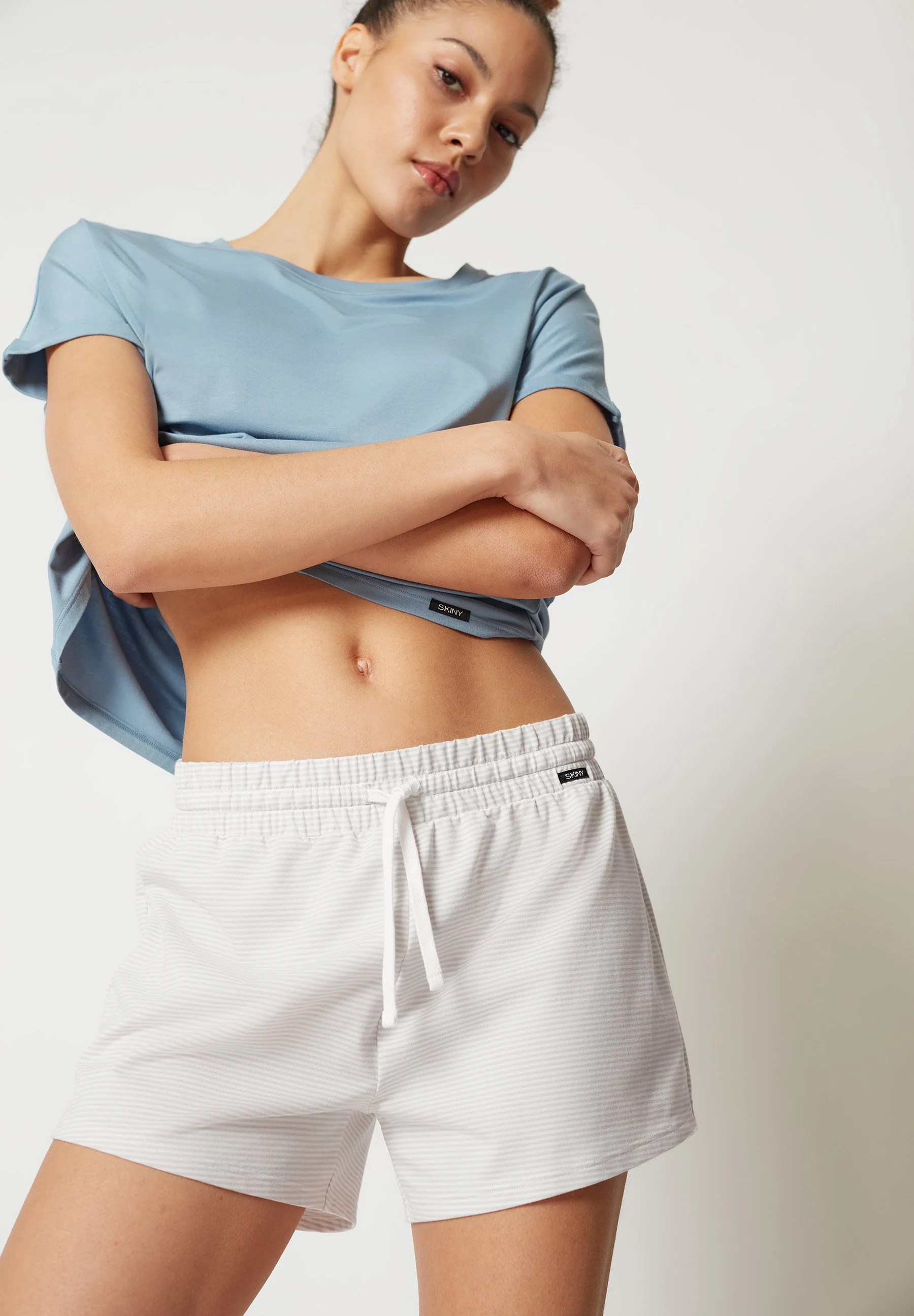Night In Mix & Match Shorts | quietgrey stripes 080779-08S334 - Image 5