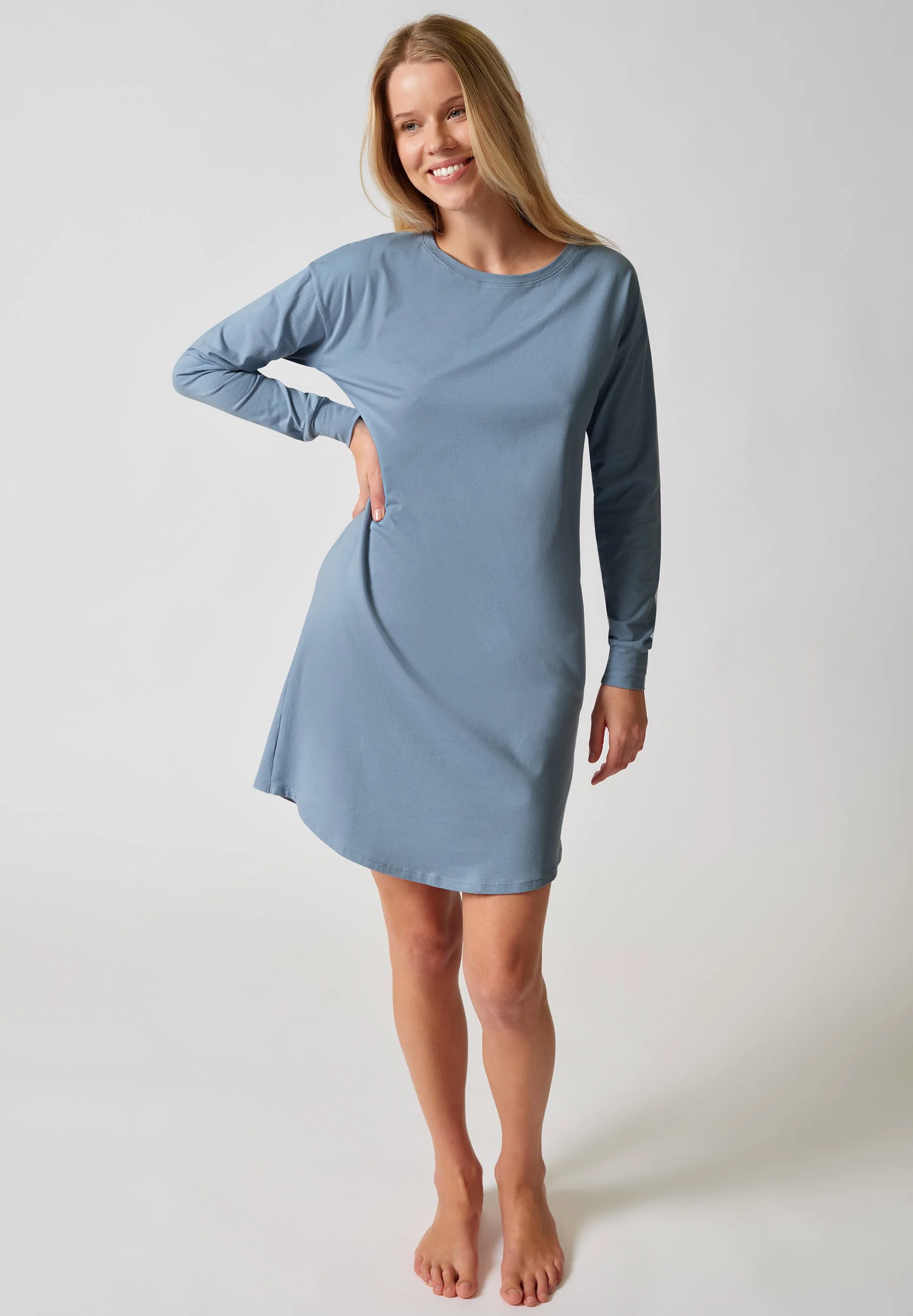 Night In Mix & Match Sleepshirt long sleeve | ashley blue 080773-08A172