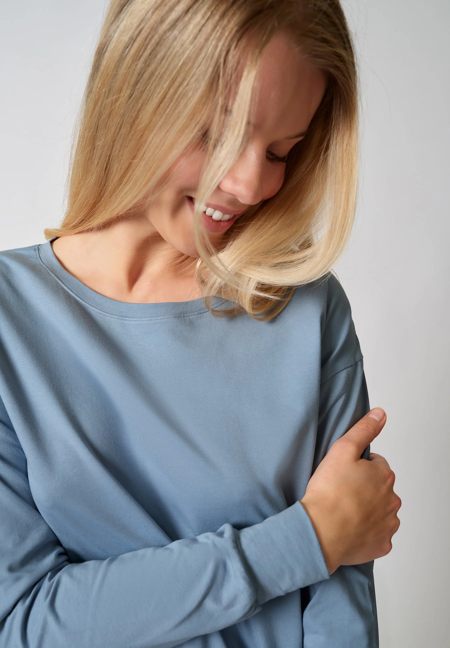 Night In Mix & Match Sleepshirt long sleeve | ashley blue 080773-08A172 - Image 5
