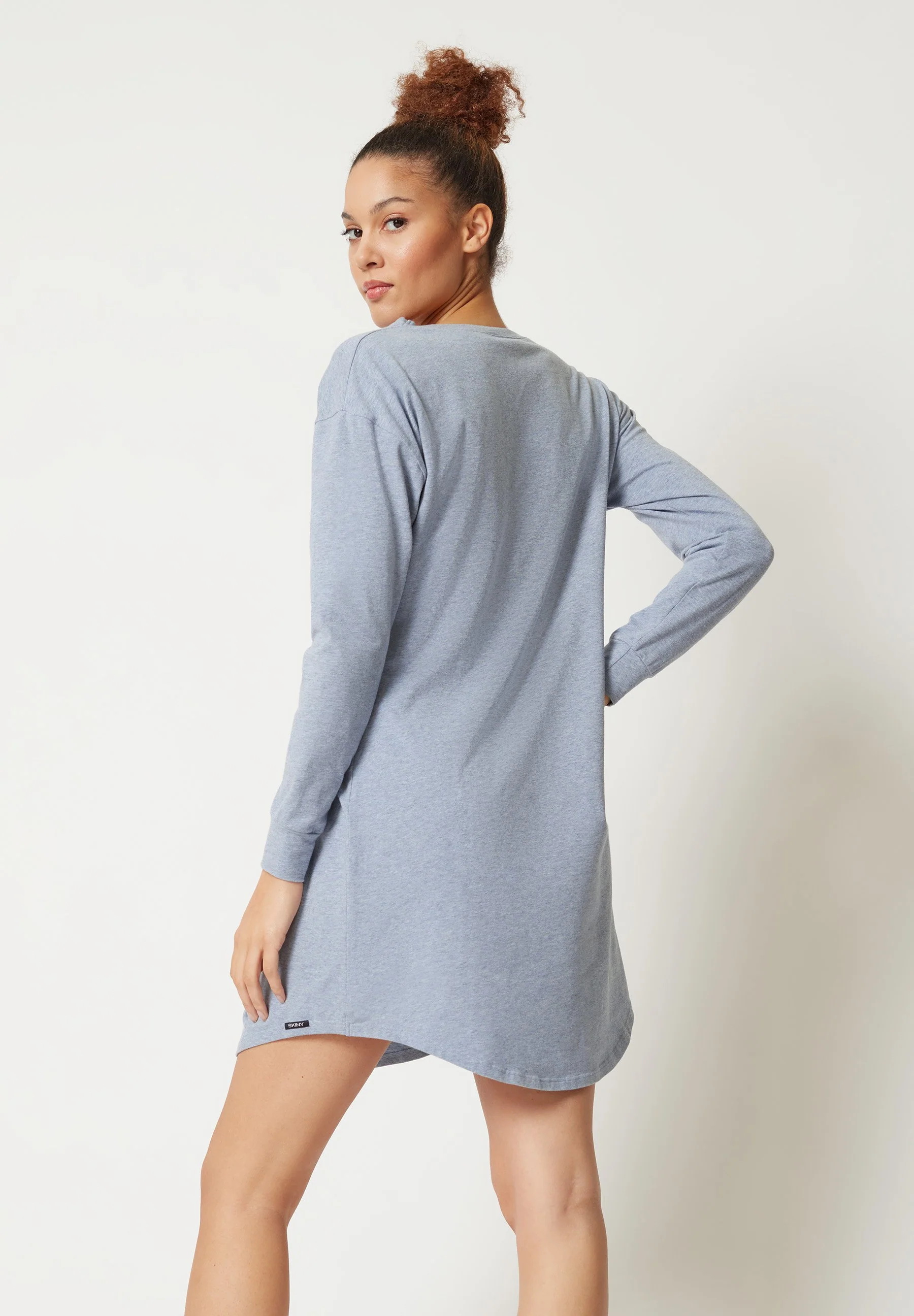 Night In Mix & Match Sleepshirt long sleeve | denim melange 080773-08S335 - Image 2