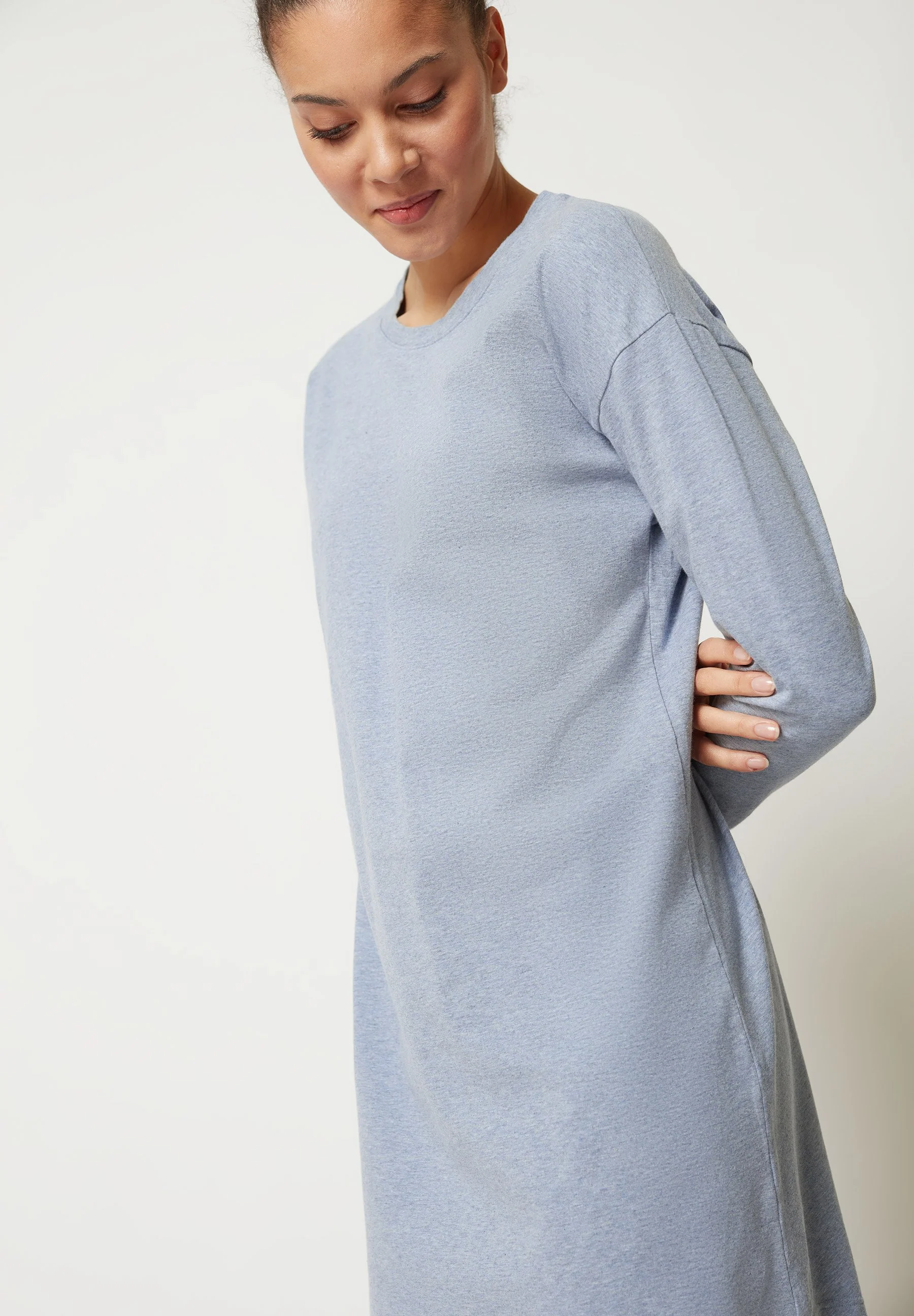 Night In Mix & Match Sleepshirt long sleeve | denim melange 080773-08S335 - Image 5