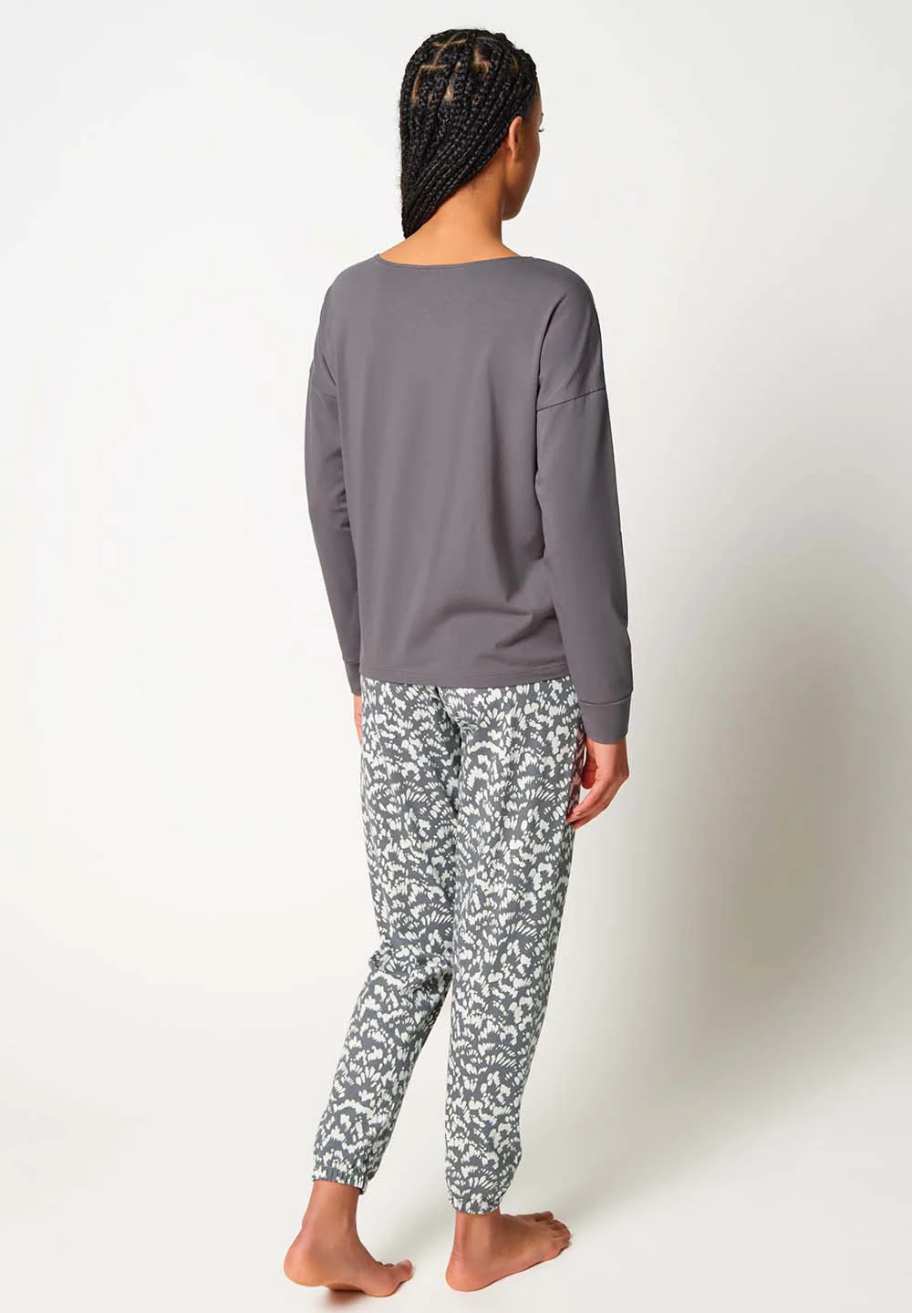 Night In Skiny 01 Pyjama long | volcanic glass 086935-08S929 - Image 2