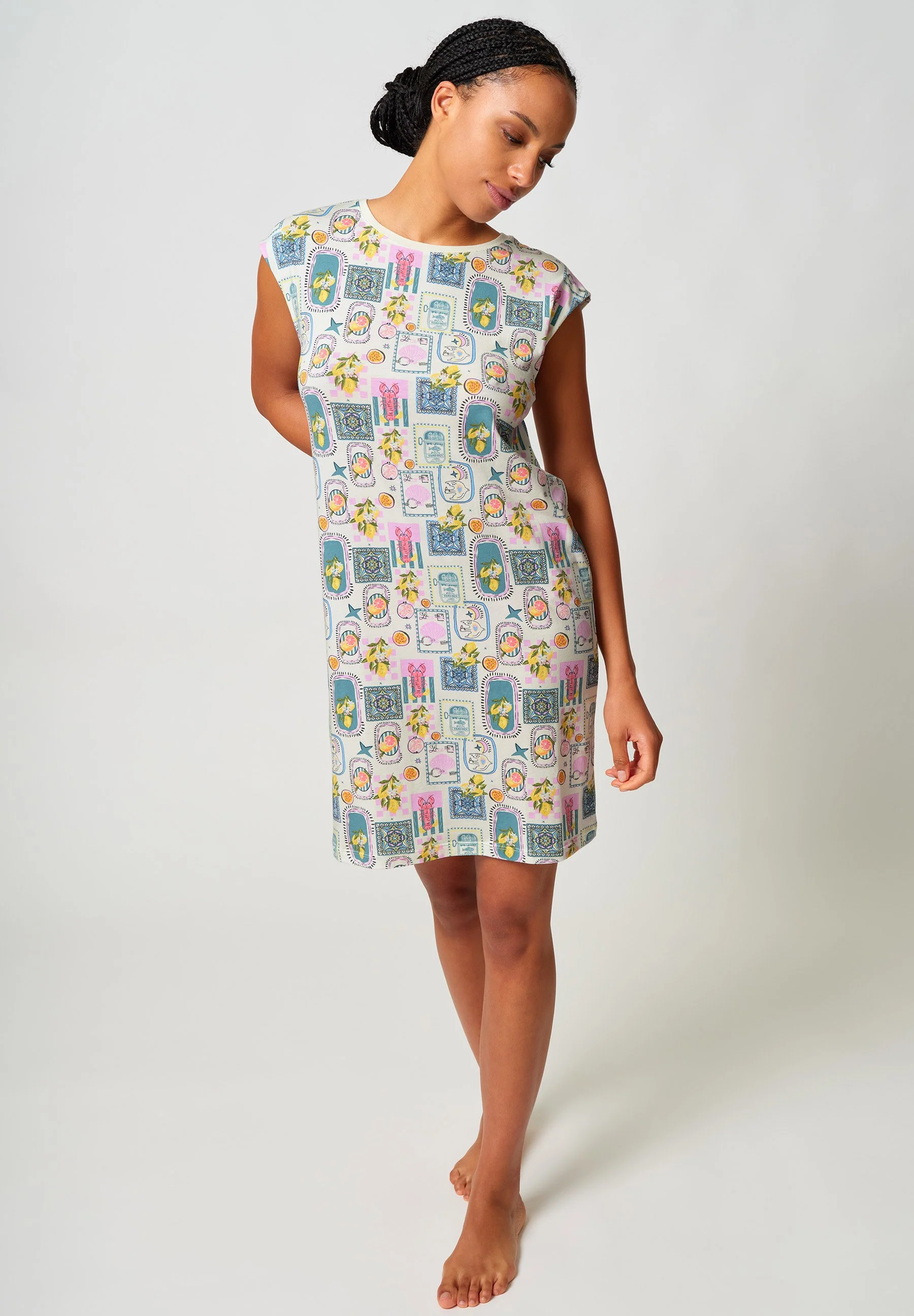 Night In Skiny 03 Sleepshirt short sleeve | bella italia 087277-08A048