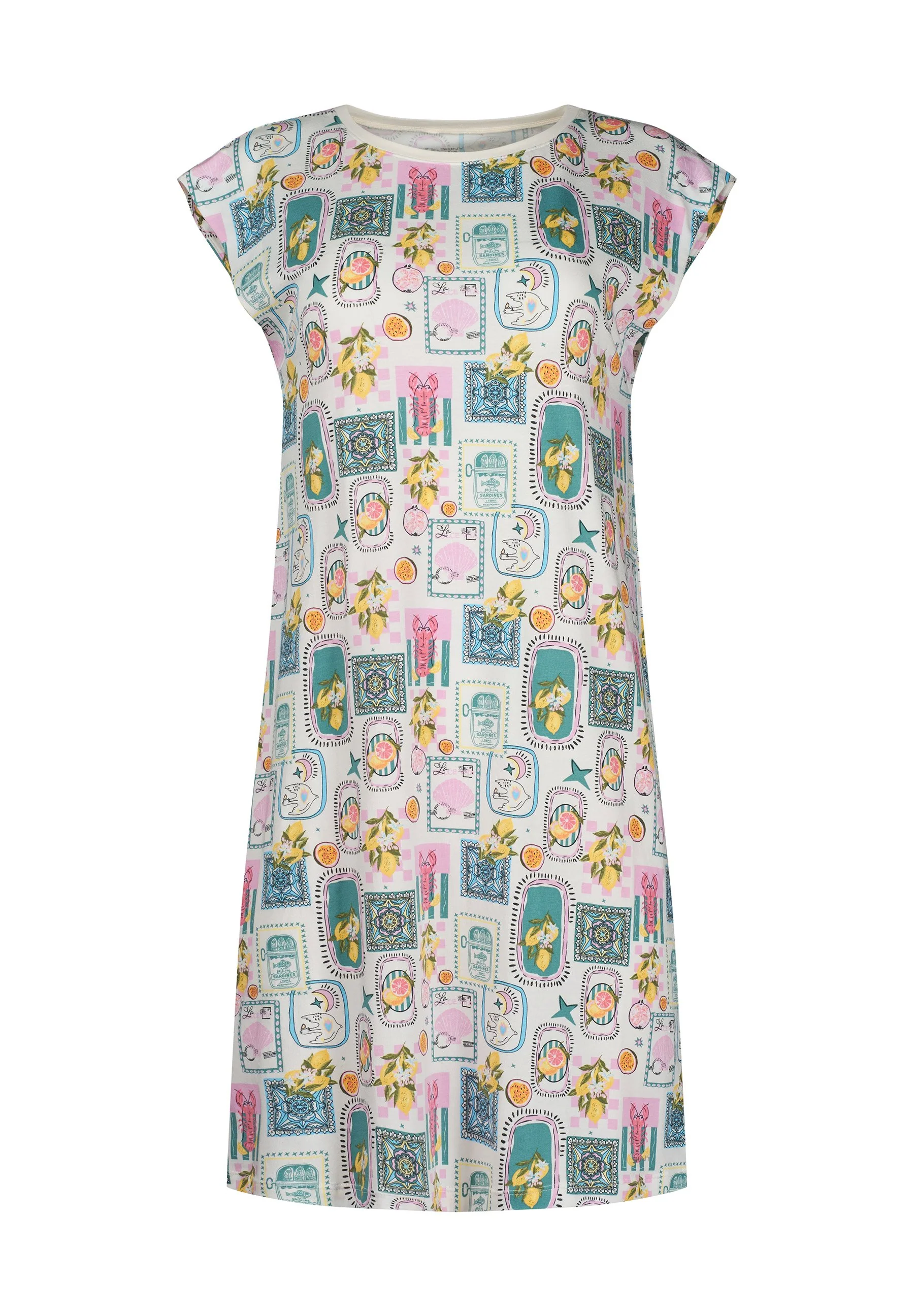 Night In Skiny 03 Sleepshirt short sleeve | bella italia 087277-08A048 - Image 3
