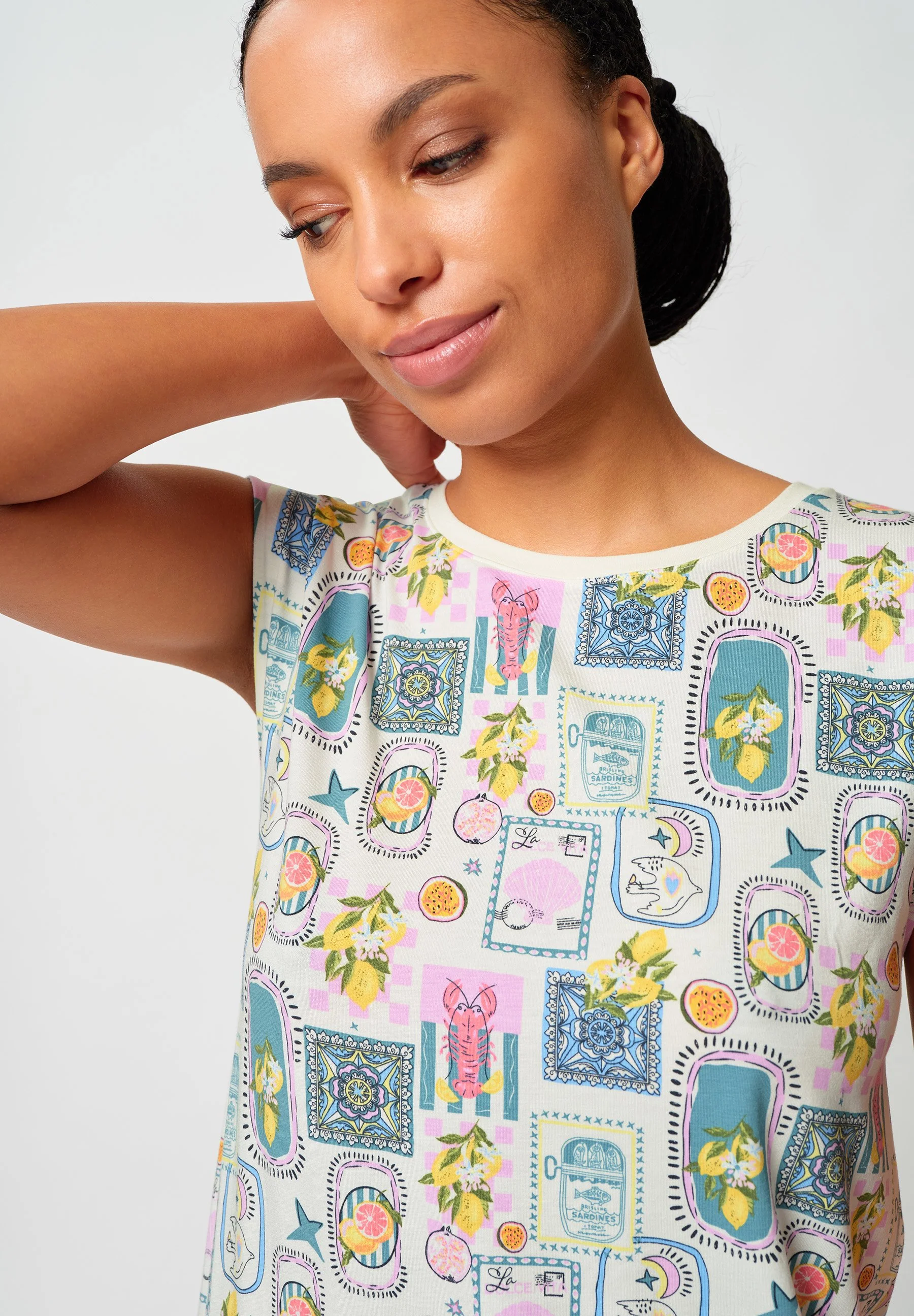 Night In Skiny 03 Sleepshirt short sleeve | bella italia 087277-08A048 - Image 5