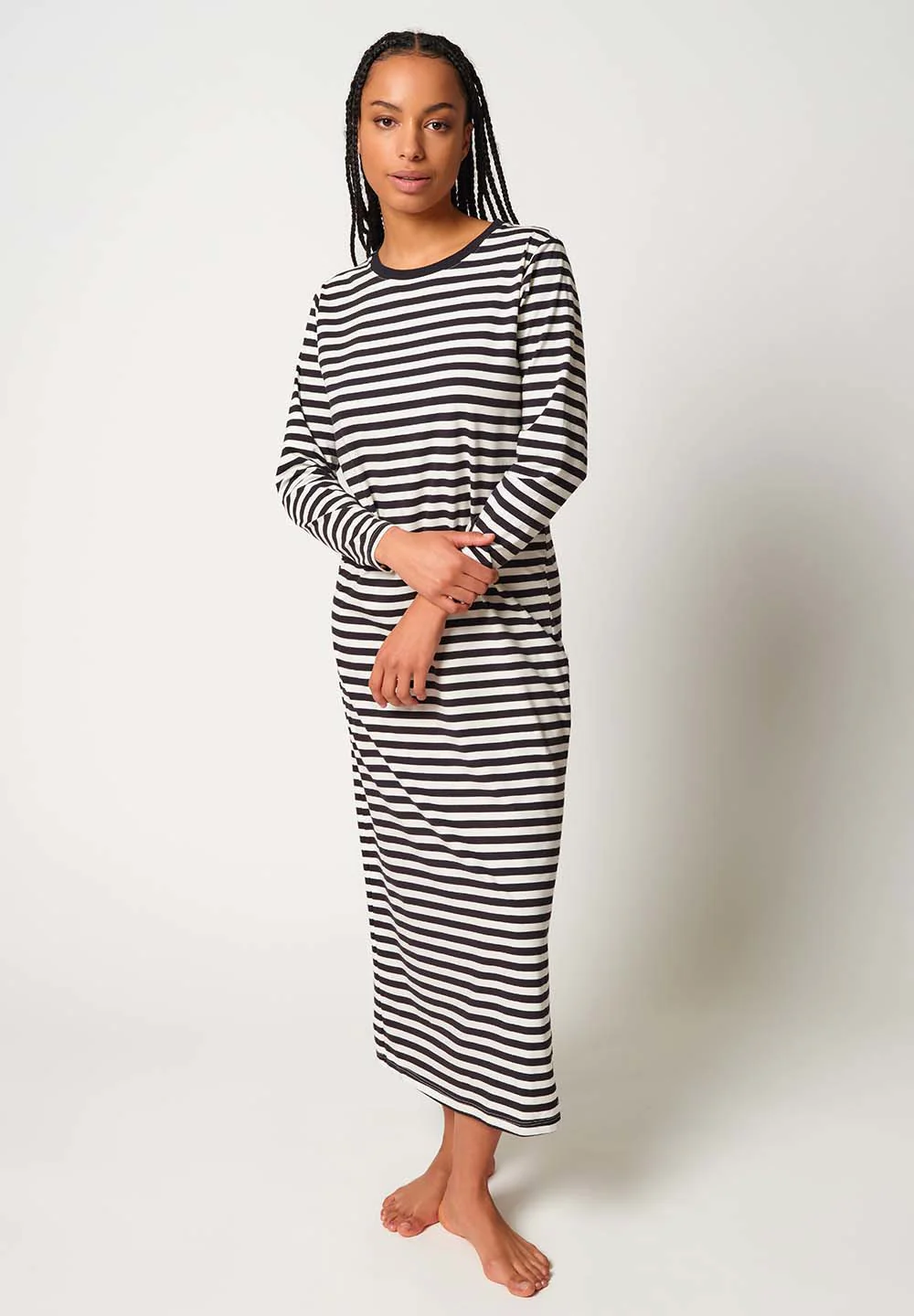 Night In Skiny 04 Sleepshirt long sleeve | yingyang stripes 086989-08S917 - Image 6