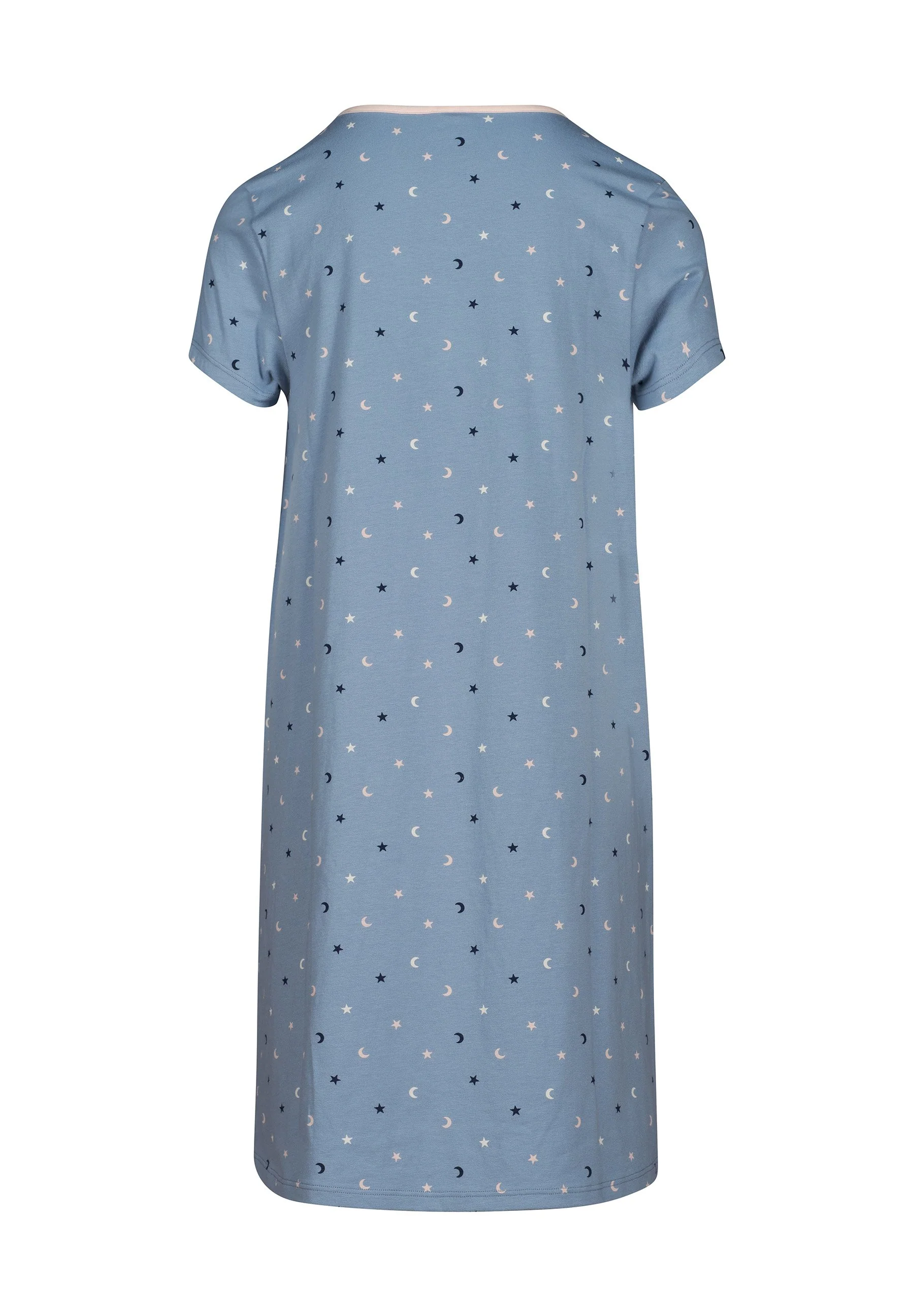 Night In Skiny Pyjama Girls sleepshirt short sleeve | denimblue stars 030069-08S462 - Image 2