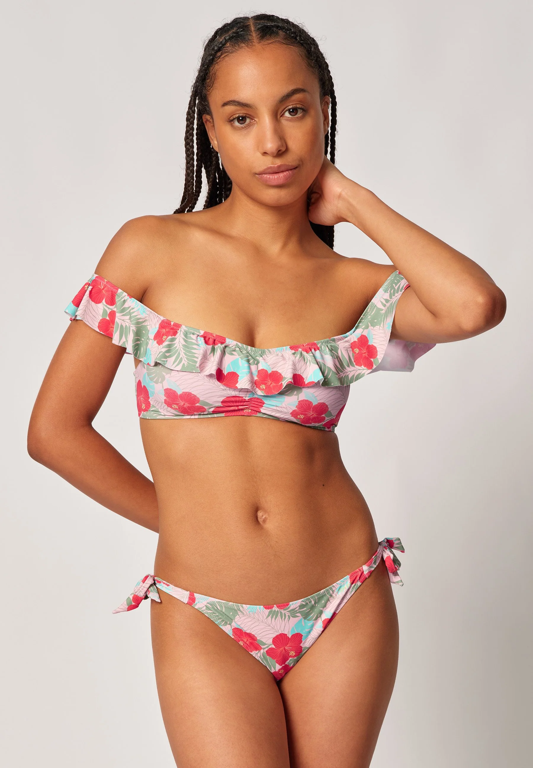 Tropicalagoon Bandeau bikini top | tropical hibiscus 083046-08S755