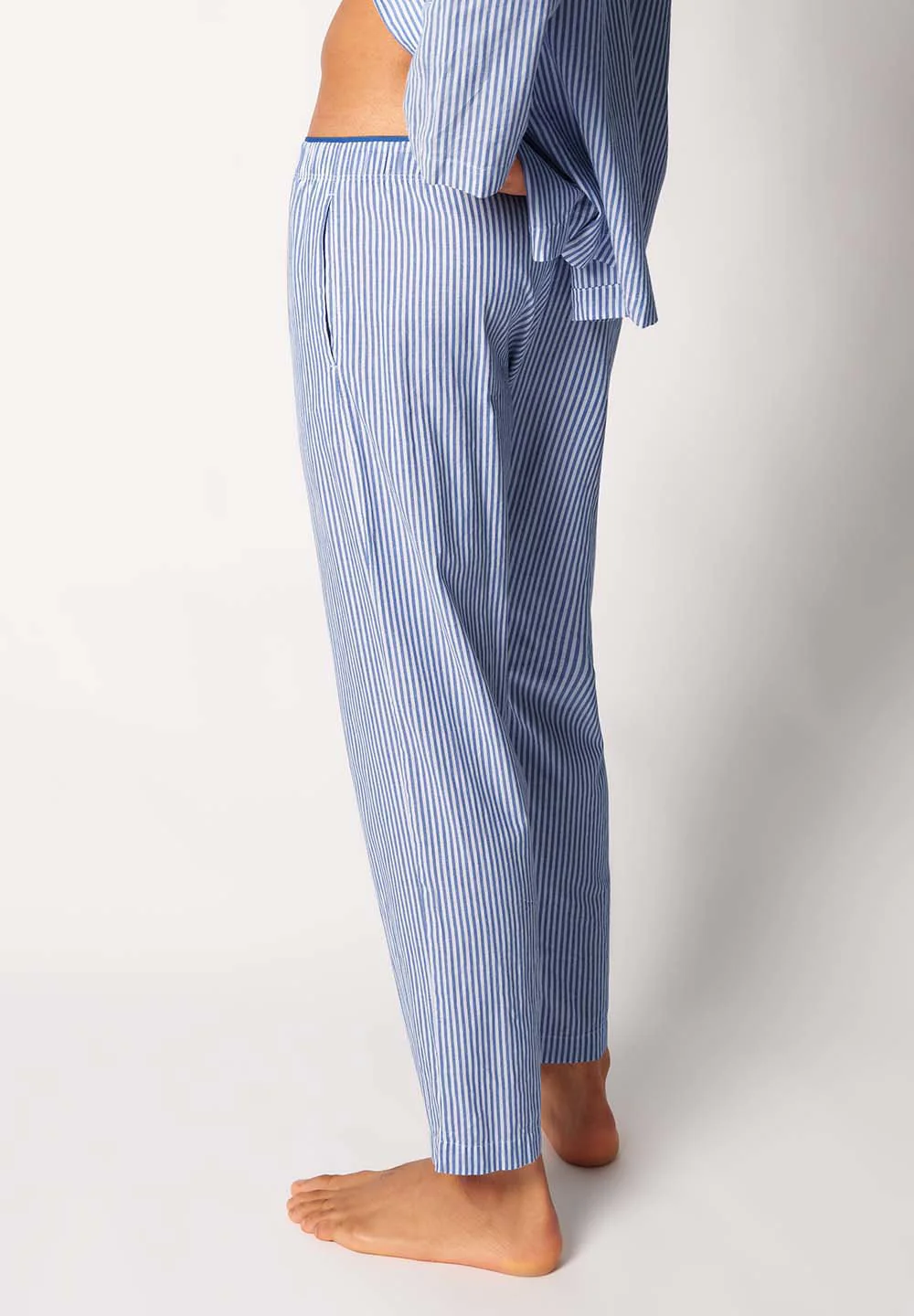 Unight Unisex pants long | blue microstripes 083031-08S732 - Image 3