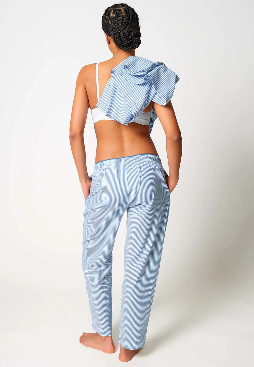 Unight Unisex pants long | blue microstripes 083031-08S732 - Image 4