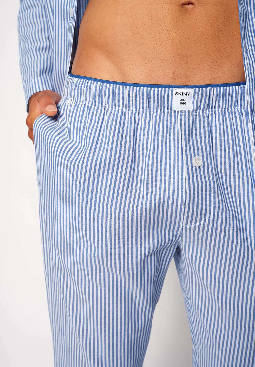 Unight Unisex pants long | blue microstripes 083031-08S732 - Image 7