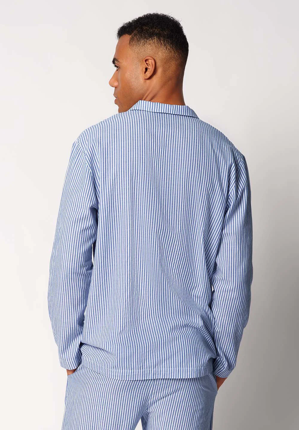 Unight Unisex shirt long sleeve | blue microstripes 083025-08S732 - Image 3