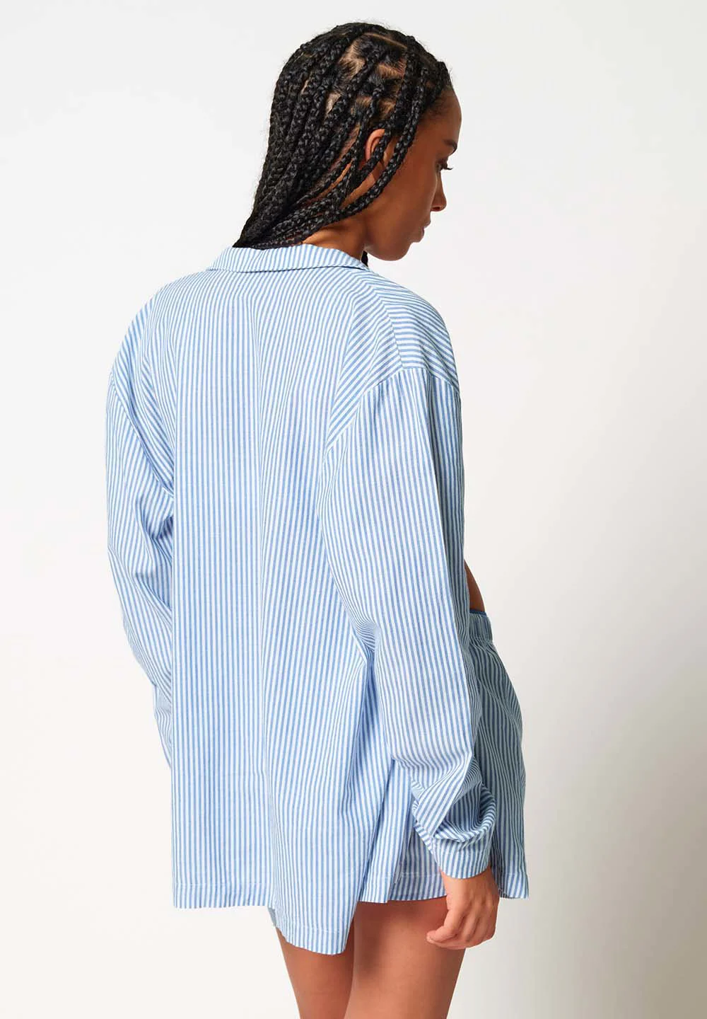 Unight Unisex shirt long sleeve | blue microstripes 083025-08S732 - Image 4